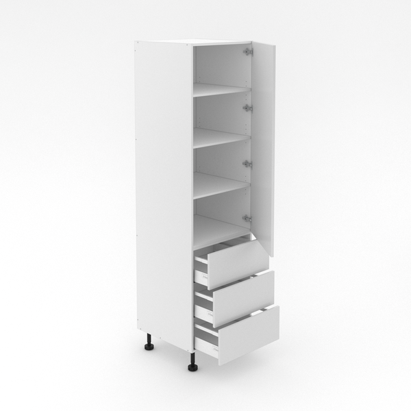 1 Door Pantry Cabinet with 3 Extural Drawer - Poly