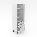 1 Door Pantry Cabinet with 2 Small + 1 Pot External Drawer - Shaker