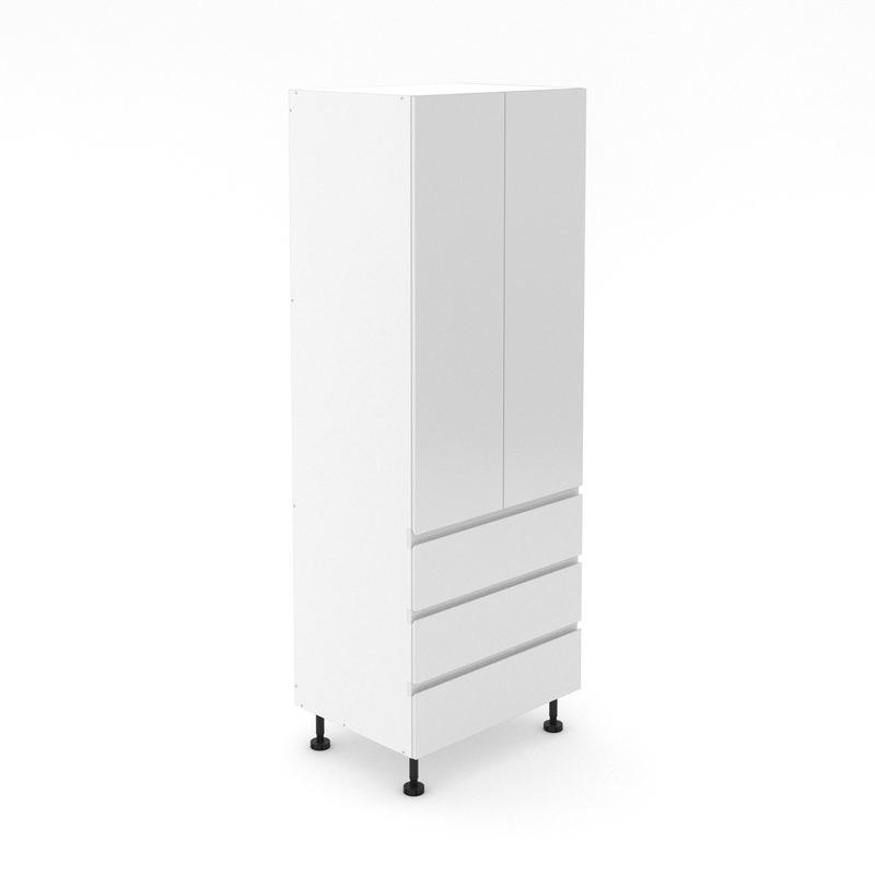 2 Door Pantry Cabinet with 3 Equal Exturnal Drawers - Shadowline