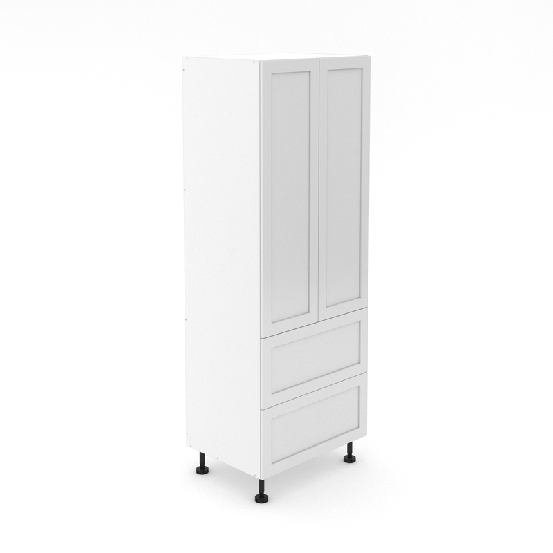 2 Door Pantry Cabinet with 2 Pot Exturnal Drawers - Shaker
