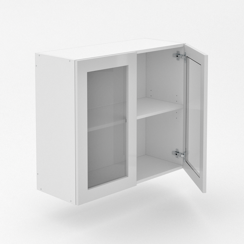 2 Door Top Cabinet with Glass - Poly