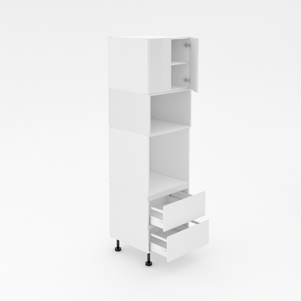 Pantry Tower - 2 Drawer + Oven + MW + 2 Doors - Shadowline