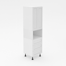 Pantry Tower - 3 Drawers + Microwave + 2 Doors - Shaker