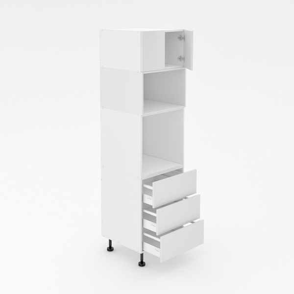 Pantry Tower - 3 Drawer + Oven + MW + 2 Doors - Poly